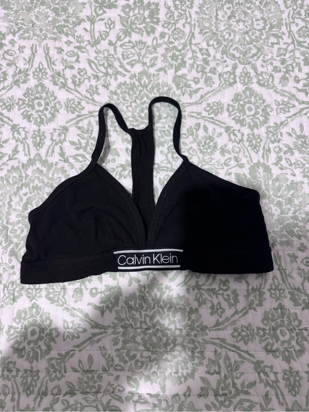 Calvin Klein Black Racerback Bralette with Logo Band